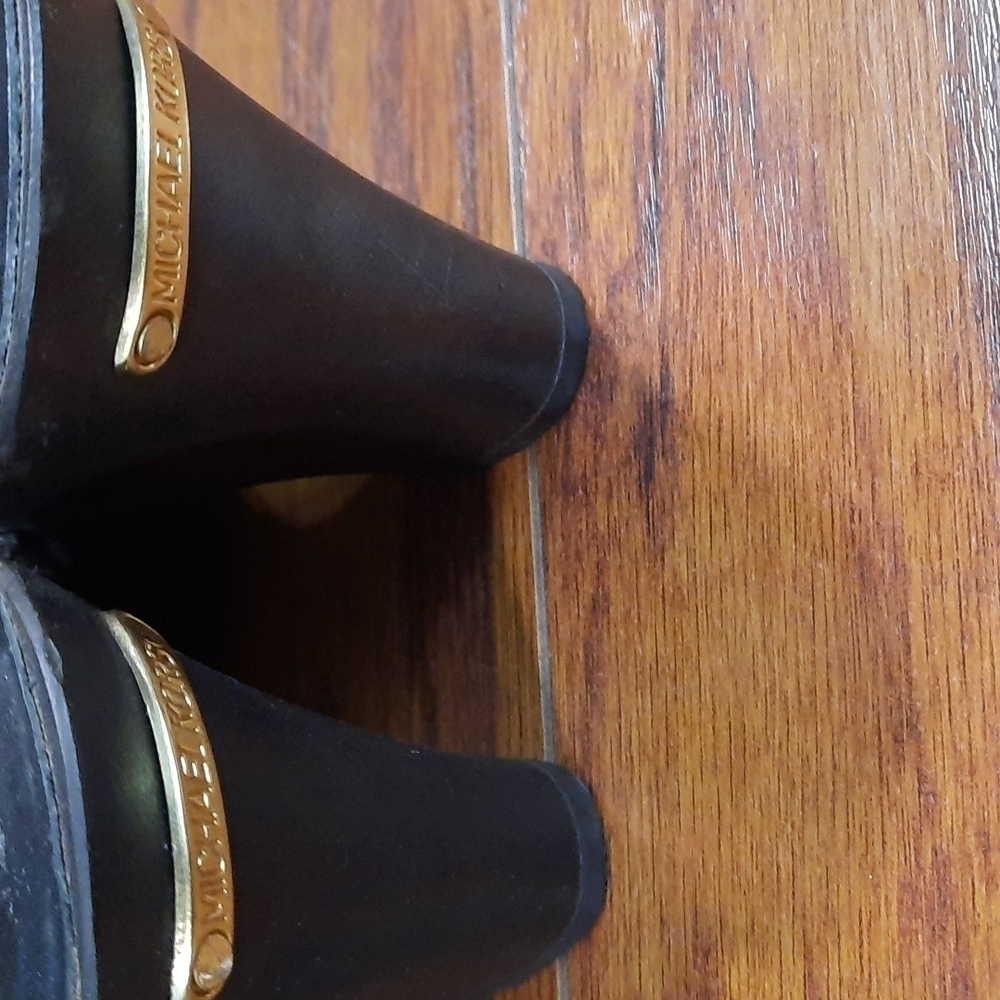 Michael Kors Black Gold Studded Fringe Heeled Mules - Picture 7 of 7